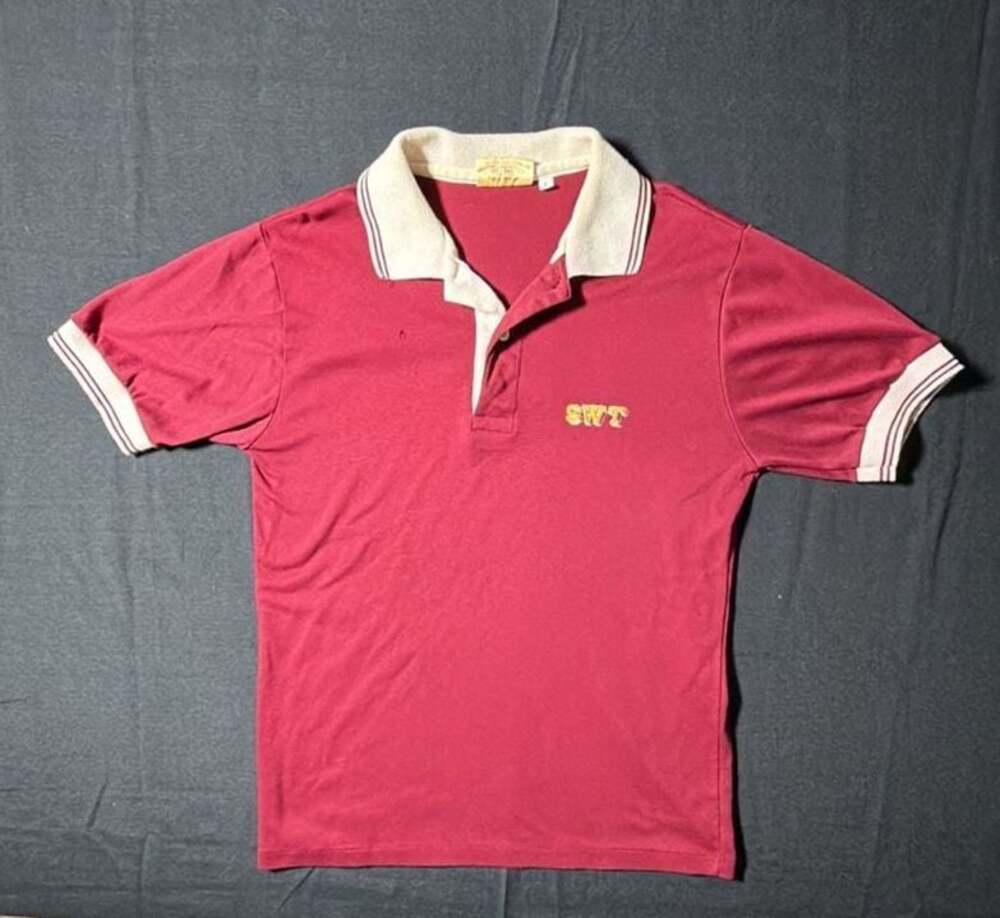 Vintage Texas State Southwest Texas Maroon Polo Shirt with SWT Embroidery